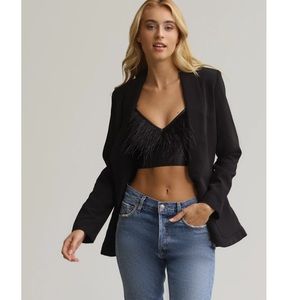 NWT Commando Faux Leather Feather Bralette, Small